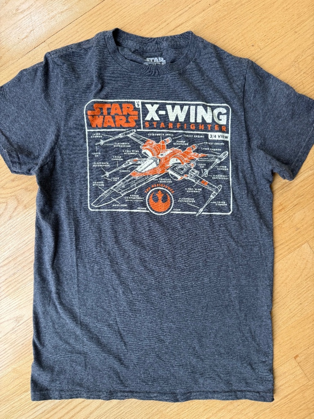 Men's Star Wars The Rise of Skywalker X-Wing Schematic Frame Tee Size Small